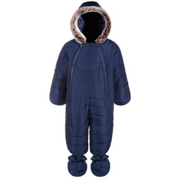 First Impressions Other - NEW First Impressions Baby Boys Hooded Snowsuit Navy Nautical 24 Months 12M NWT